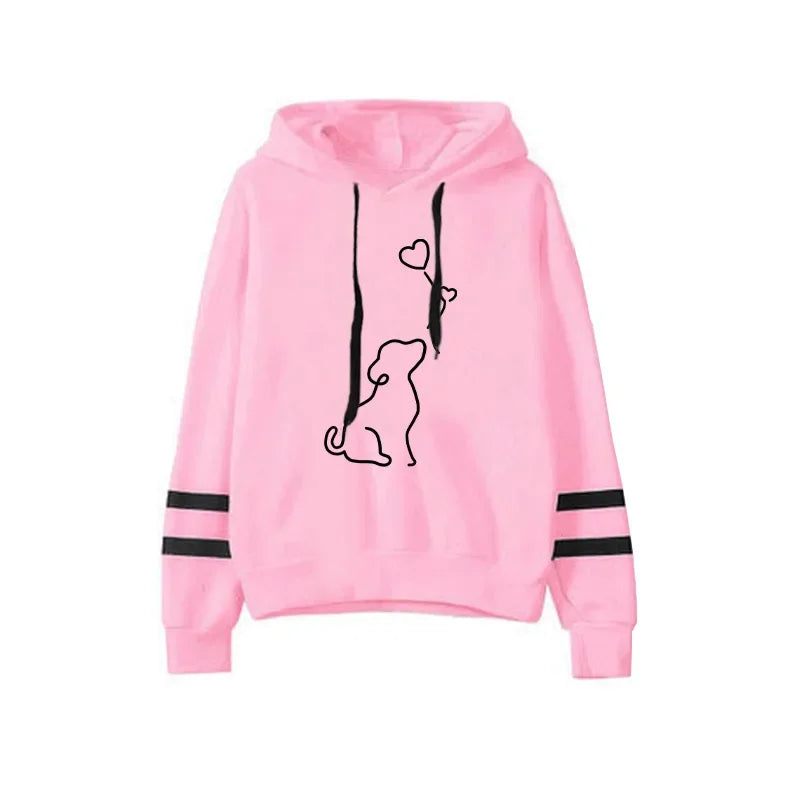 2025 Гореща разпродажба Дамски анцуг с качулка, черен анцуг, градски ежедневен, моден спортен, сладък модел, суичър с качулка, комплект джогери