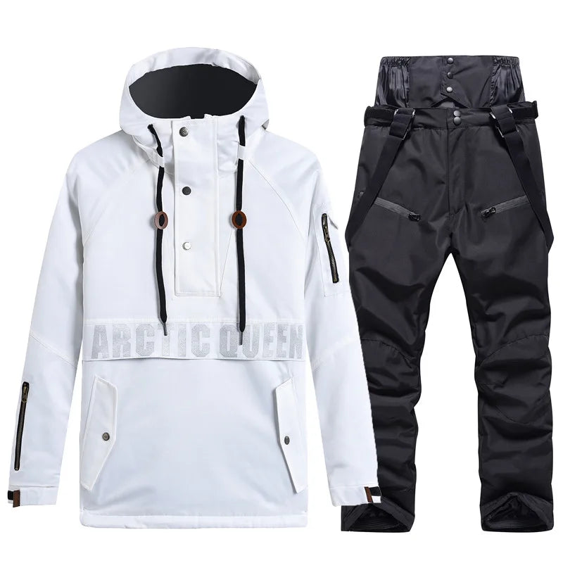 Комплекти ски костюми за мъже и жени, водоустойчиви, снежен костюм, комплект ски яке и панталон, облекло за дейности на открито, сноуборд, гащеризон