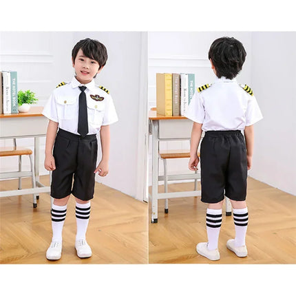 2025osplay Costumes pour infants, uniforme de pilote d'avion, vêtements de classe de profession