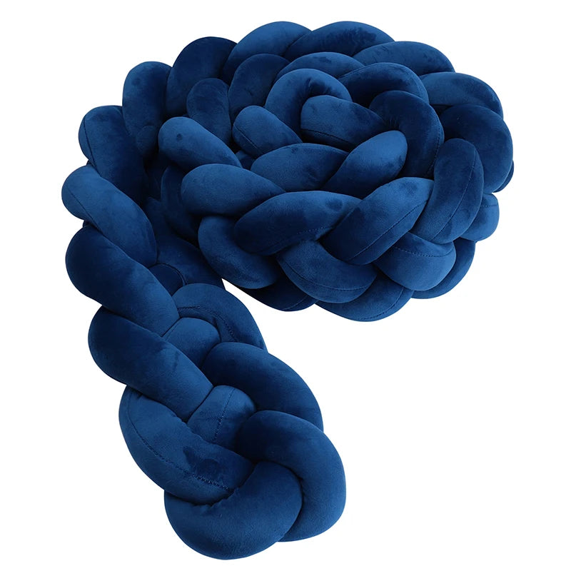 1M/2M/3M/3.6M Обиколка за детско креватче Tresse De Lit, щадяща кожата материя, декорация за бебешка стая, ръчно изработена възглавница с възли и мека подложка