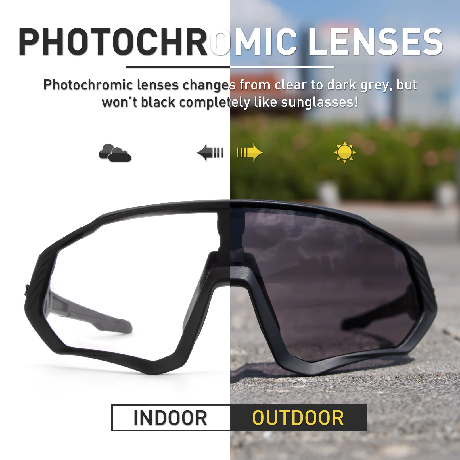 Kapvoe Фотохромни Велосипедни Слънчеви Очила Мъже Жени Шосейни Mtb Планински Велосипедни Очила Велосипедни Очила Спортни Очила за Бягане