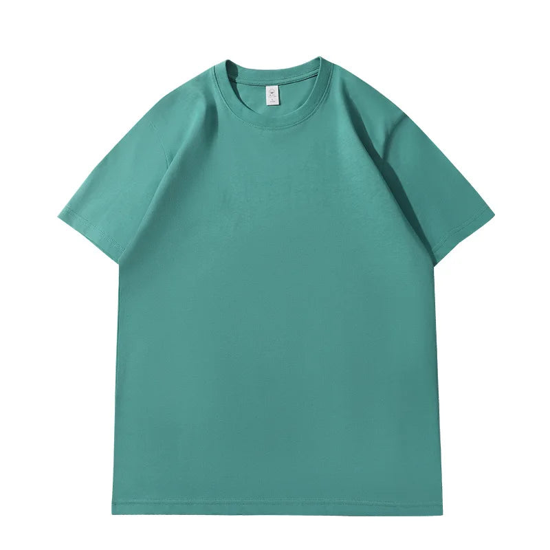 Лятна тениска за жени, памучна 2026, плътна, широка тениска, ежедневни корейски топове, плетена тениска с къс ръкав и о-образно деколте, дамски топ тениски