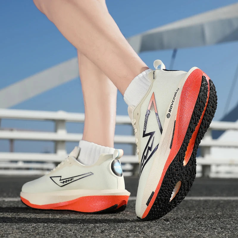 Маратонки за бягане с карбонова дъска, специализирани за маратон, мъже, спортни, дишащи, леки, дамски, удобни, атлетични, неплъзгащи се, маратонки