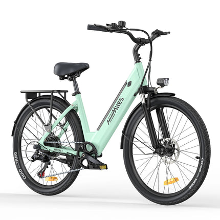 MileCity 1 26" електрически велосипед за пътуване до работа, пробег 120 км, 250 W, батерия 36 V 13 Ah, скорост 25 км/ч, 7 предавки, дискови спирачки