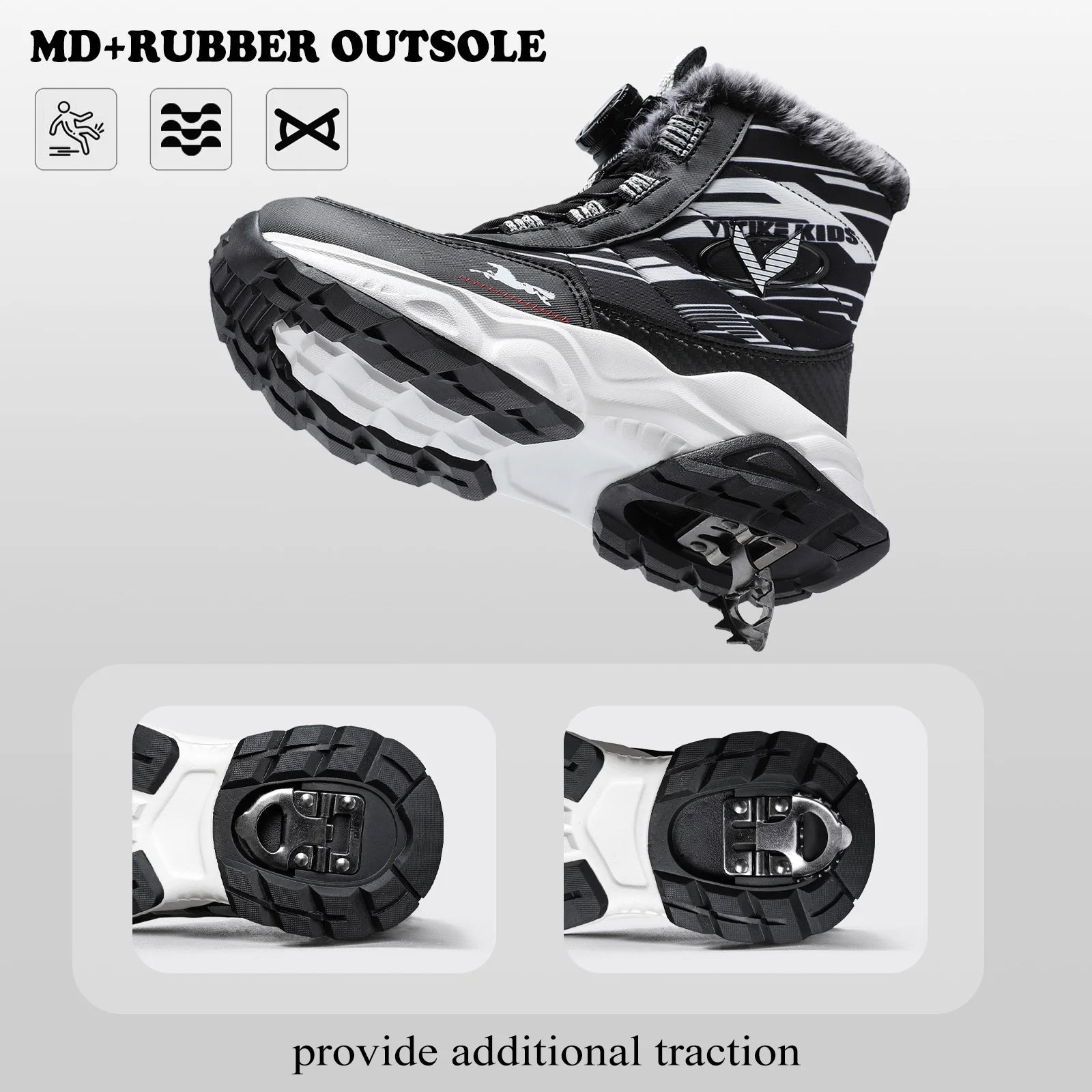 Момчешки туристически обувки, детски туристически обувки за момичета, топли зимни обувки за сняг, стоманени катарами, издръжливи и удобни