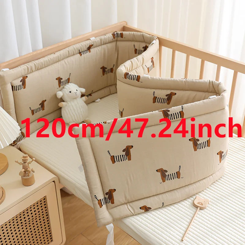 2025 Ограда за бебешко креватче Мека памучна чанта Анти-сблъсък лента Детска еднокомпонентна ограда за легло Сплескана защитна кърпа за легло Бебешка ограда