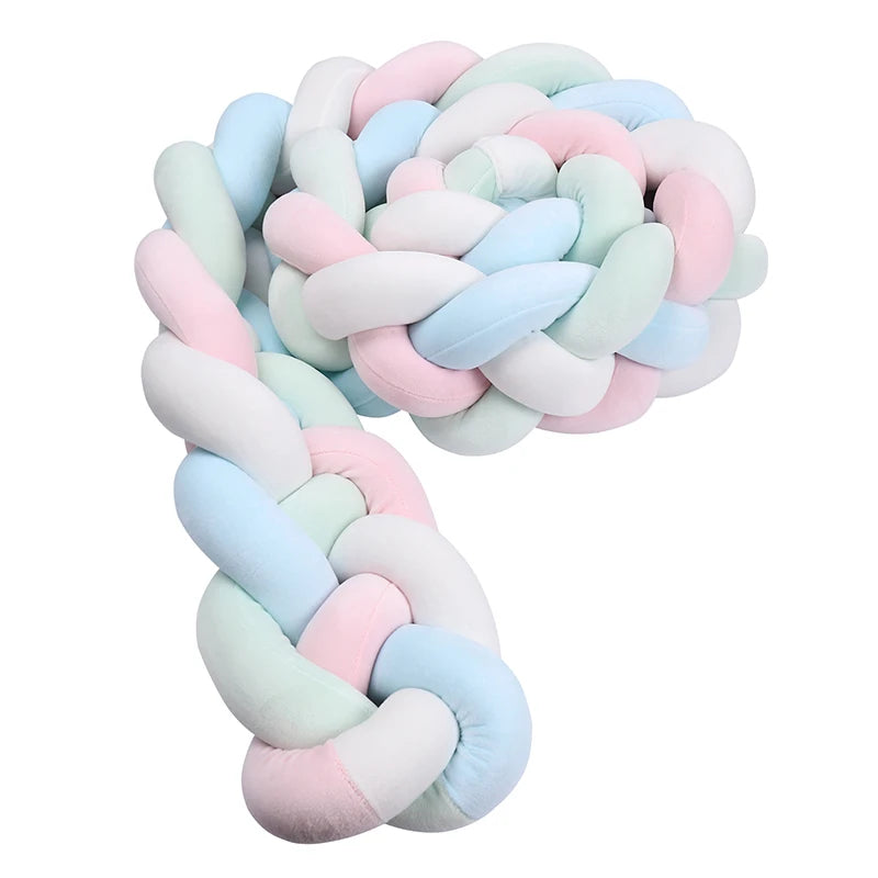 1M/2M/3M/3.6M Обиколка за детско креватче Tresse De Lit, щадяща кожата материя, декорация за бебешка стая, ръчно изработена възглавница с възли и мека подложка