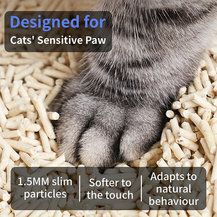 PetClear котешка тоалетна с тофу, натурална безпрахова, слепваща се котешка тоалетна, контрол на миризмата, за пускане в тоалетната, ванилия/без аромат, за чувствителни лапи