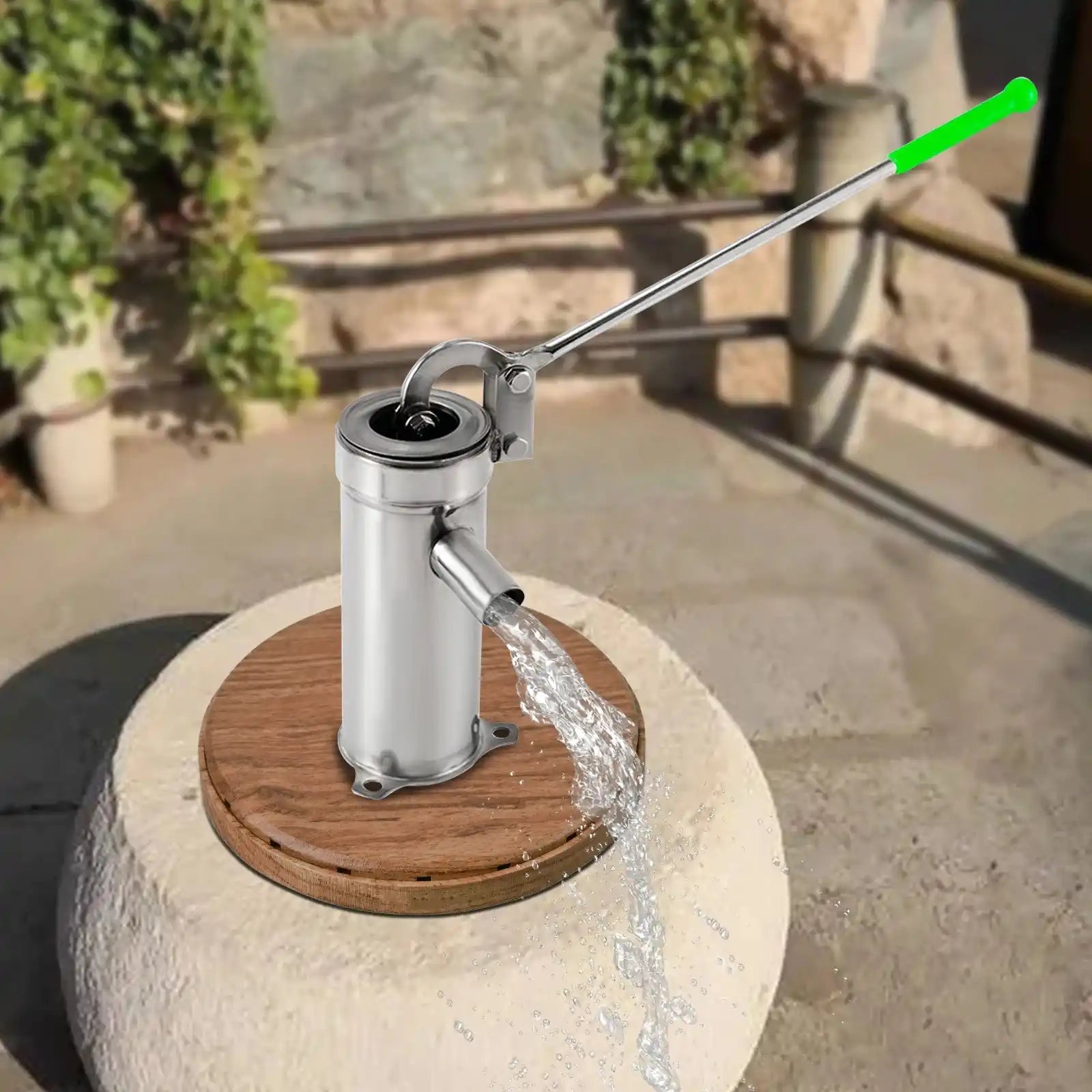 Помпа за дълбока вода от кладенец 32 мм, ръчна пресова помпа, ръчна помпа от неръждаема стомана за промишлена работа или градина, двор, ферма, дом