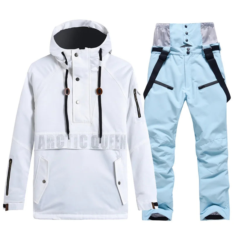 Комплекти ски костюми за мъже и жени, водоустойчиви, снежен костюм, комплект ски яке и панталон, облекло за дейности на открито, сноуборд, гащеризон