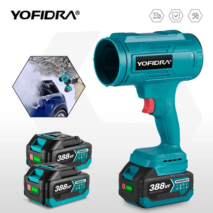 YOFIDRA 150M/S Електрически турбо джет вентилатор 1200W Безжичен градински вентилатор за листа, прах и сняг за Makita 18V батерия