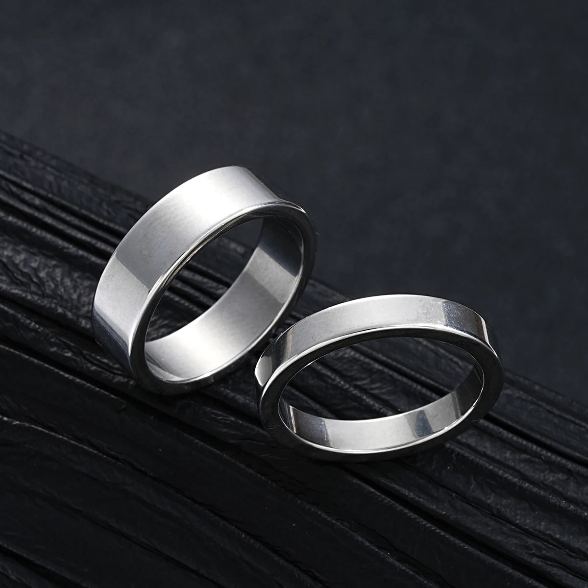 2024 Нови семпли комплекти бижута от неръждаема стомана в сребърен цвят за мъже Унисекс пънк винтидж гладък пръстен комплект гривна подаръци