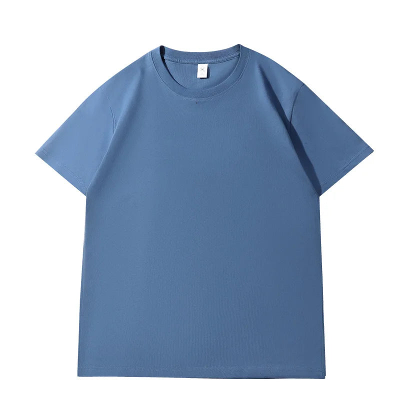 Лятна тениска за жени, памучна 2026, плътна, широка тениска, ежедневни корейски топове, плетена тениска с къс ръкав и о-образно деколте, дамски топ тениски