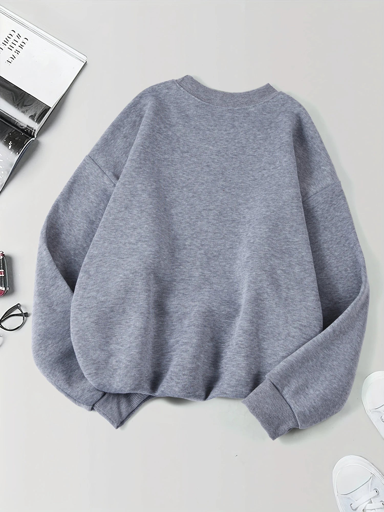 Ню Йорк Калифорния Малибу Булчета Суитчъри Зимни Дамски Ежедневни Свободни Суитчъри с Качулка от Полар Топъл Пуловер с Круг Яке Удобни Дрехи