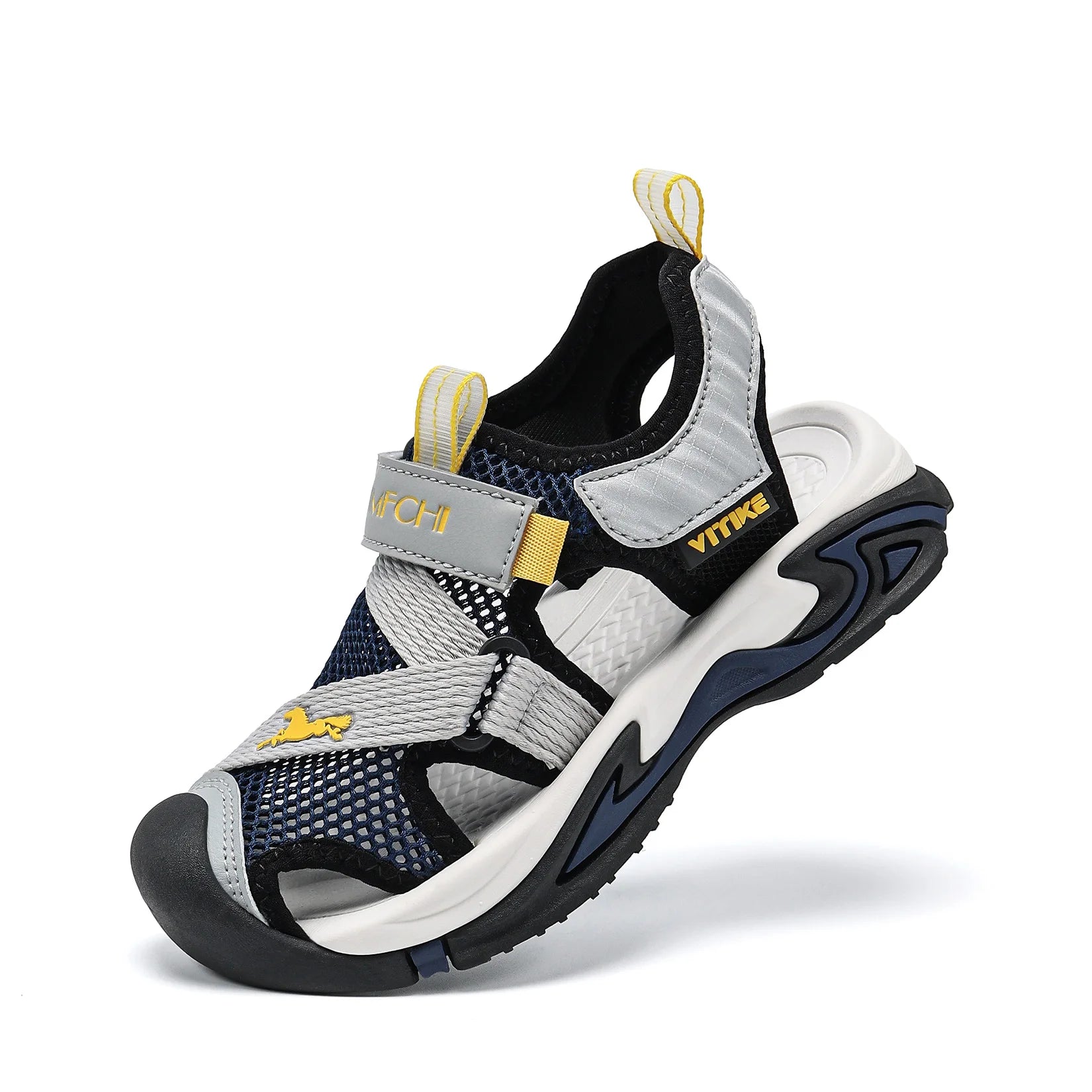 Детски плажни сандали за момчета, нови летни обувки за момчета със затворени пръсти, предпазни обувки, детски сандали