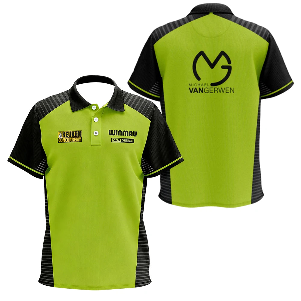 Професионална поло тениска за дартс MvG Michael van Gerwen с бързосъхнеща функция, удобна за ежедневно носене от феновете