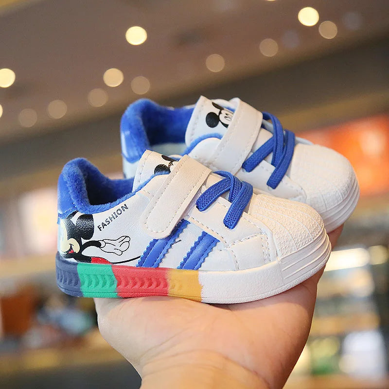 Мики Мини Детски ежедневни обувки за момичета и момчета, маратонки за деца, дишащи меки спортни обувки за бебета и малки деца, пролетни маратонки за открито