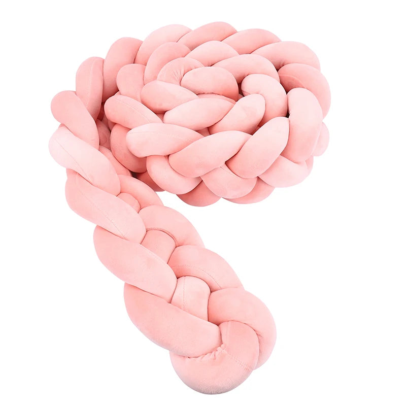 1M/2M/3M/3.6M Обиколка за детско креватче Tresse De Lit, щадяща кожата материя, декорация за бебешка стая, ръчно изработена възглавница с възли и мека подложка