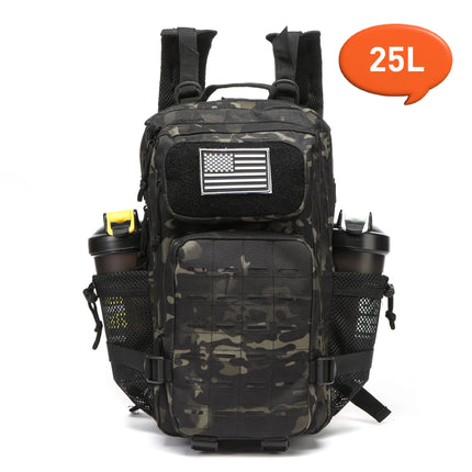 25L/50L Тактическа раница, ловна MOLLE раница, фитнес зала за мъже, EDC раница за туризъм на открито, вещица с 2 държача за бутилки