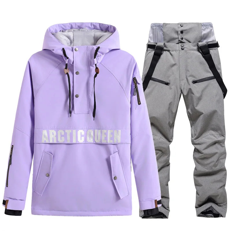 Комплекти ски костюми за мъже и жени, водоустойчиви, снежен костюм, комплект ски яке и панталон, облекло за дейности на открито, сноуборд, гащеризон