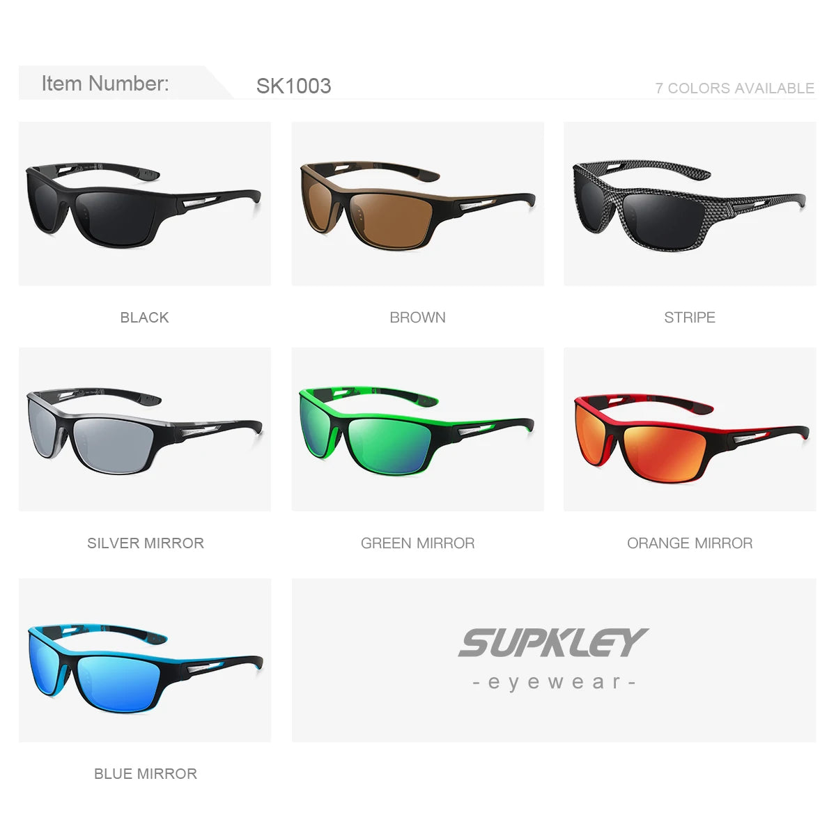 SUPKLEY Мъжки поляризирани цветни слънчеви очила, модни спортни слънчеви очила UV400, мъжки и женски, планински очила