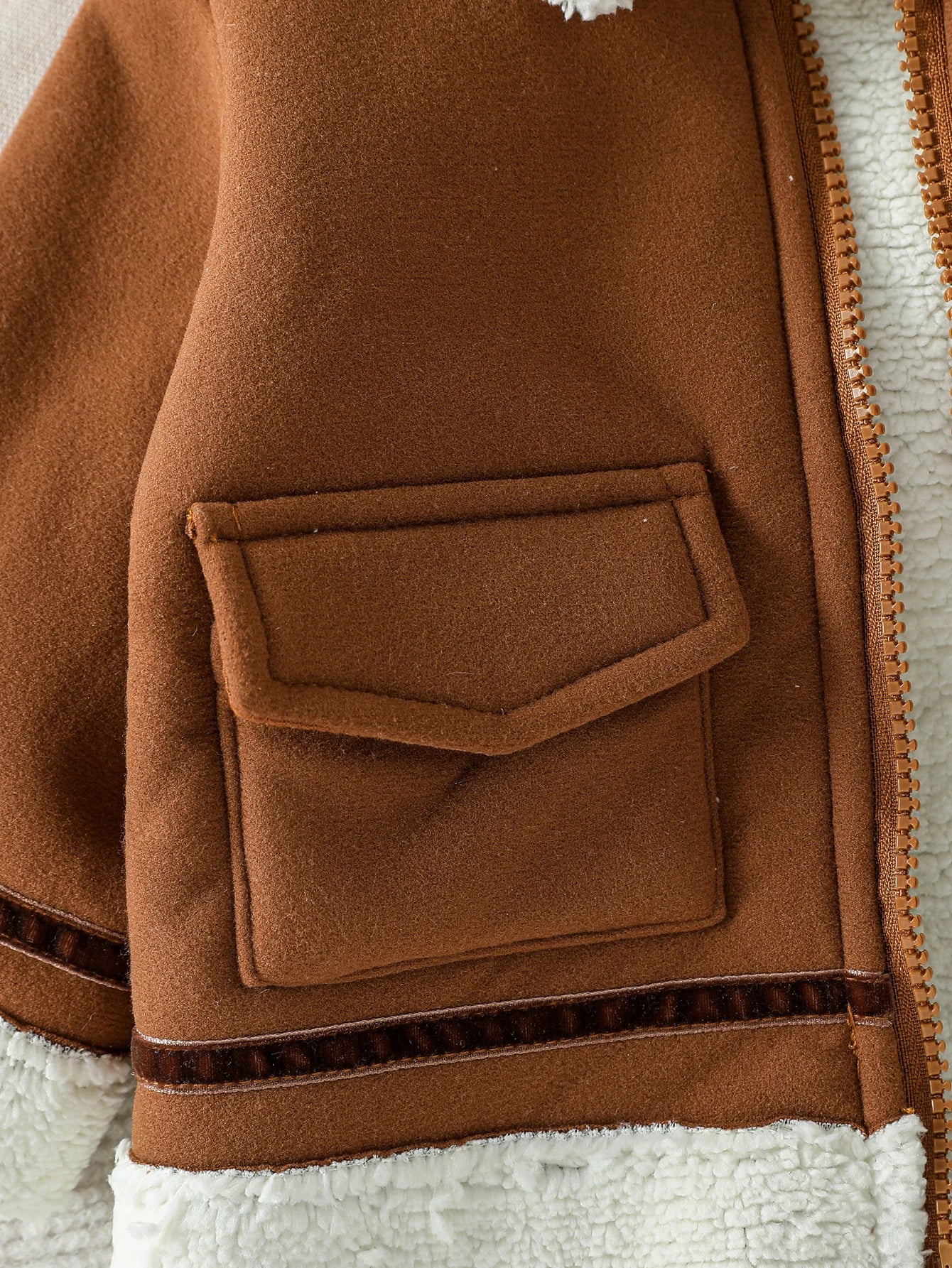 2025 Бебешки момчета Есенно-зимни топли якета с дълъг ръкав, модно поларено връхно облекло, корейски цип, дебелина за 1-3 години, дрехи, палто