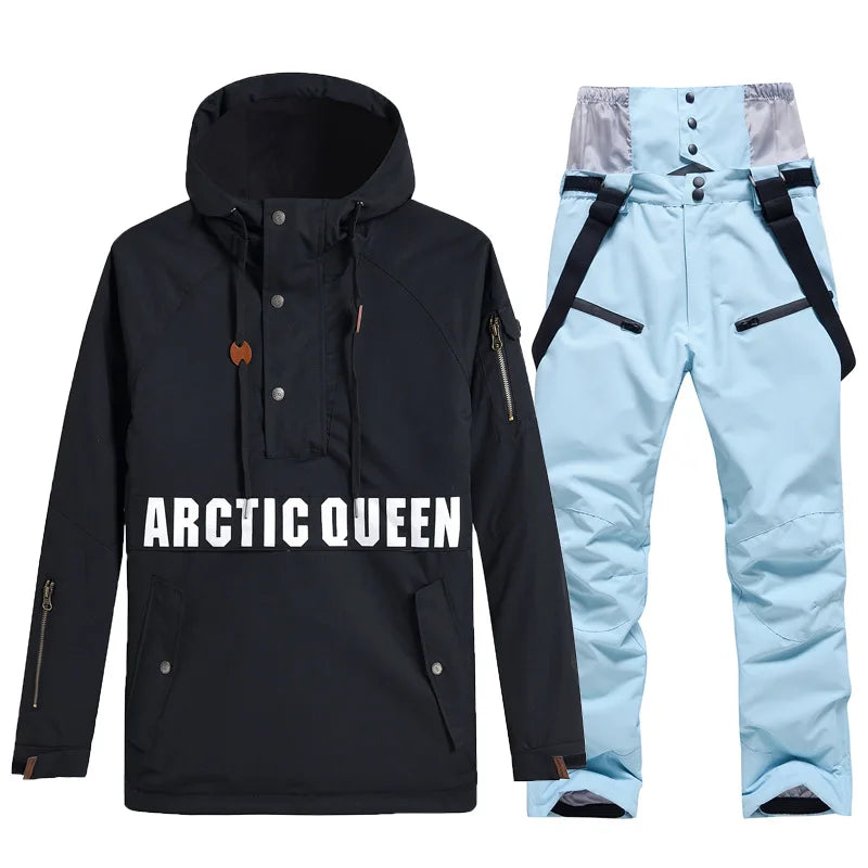 Комплекти ски костюми за мъже и жени, водоустойчиви, снежен костюм, комплект ски яке и панталон, облекло за дейности на открито, сноуборд, гащеризон