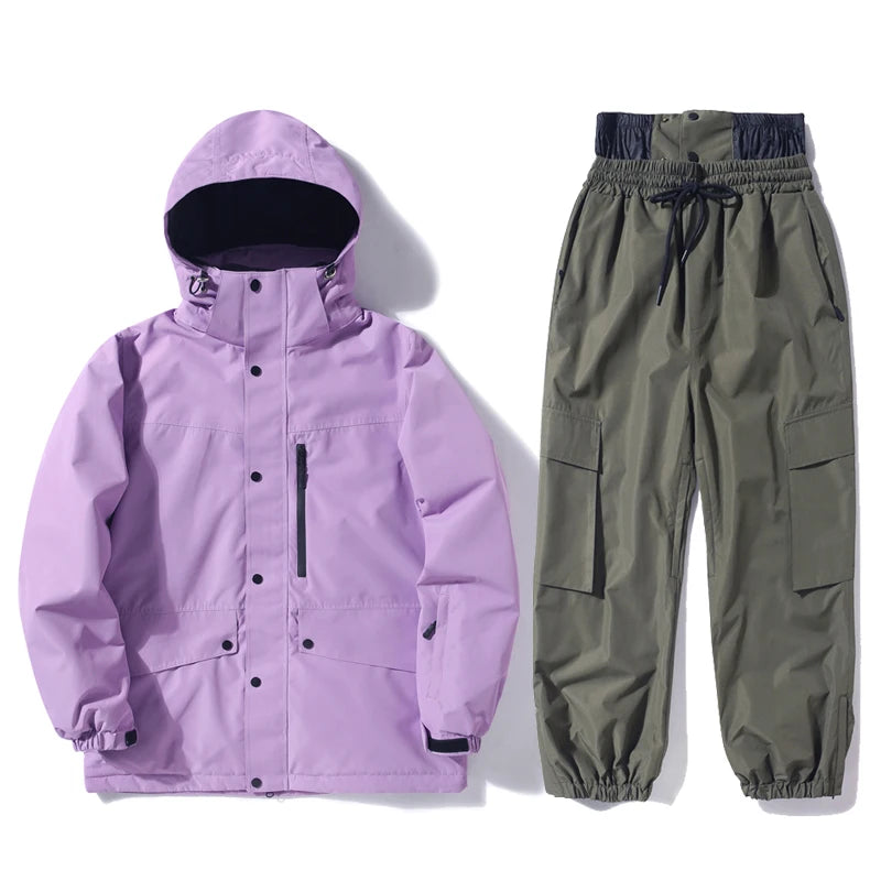 Ски дрехи за жени и мъже, ски якета, комплекти за сноуборд, ски яке и панталон, зимен костюм за дейности на открито, за жени без секс