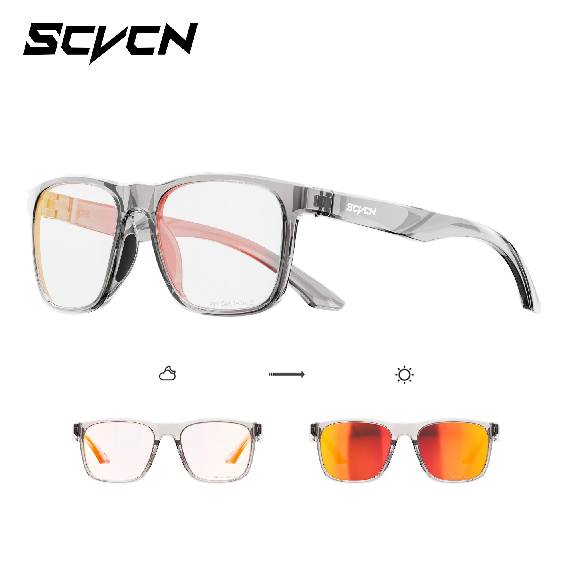 SCVCN Нови фотохромни очила за мъже UV400 MTB Спортове на открито Колоездене Слънчеви очила Модни очила Велосипедни Туризъм Очила за Катерене