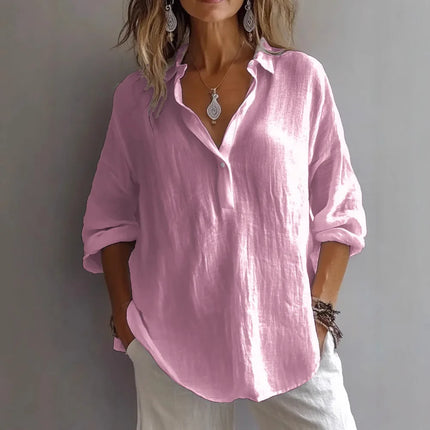 VEITCHE Пролетно-лятна модна дамска риза с яка "отворена", връзки, широки блузи, дамски ежедневни, модерни, едноцветни, свободни топове