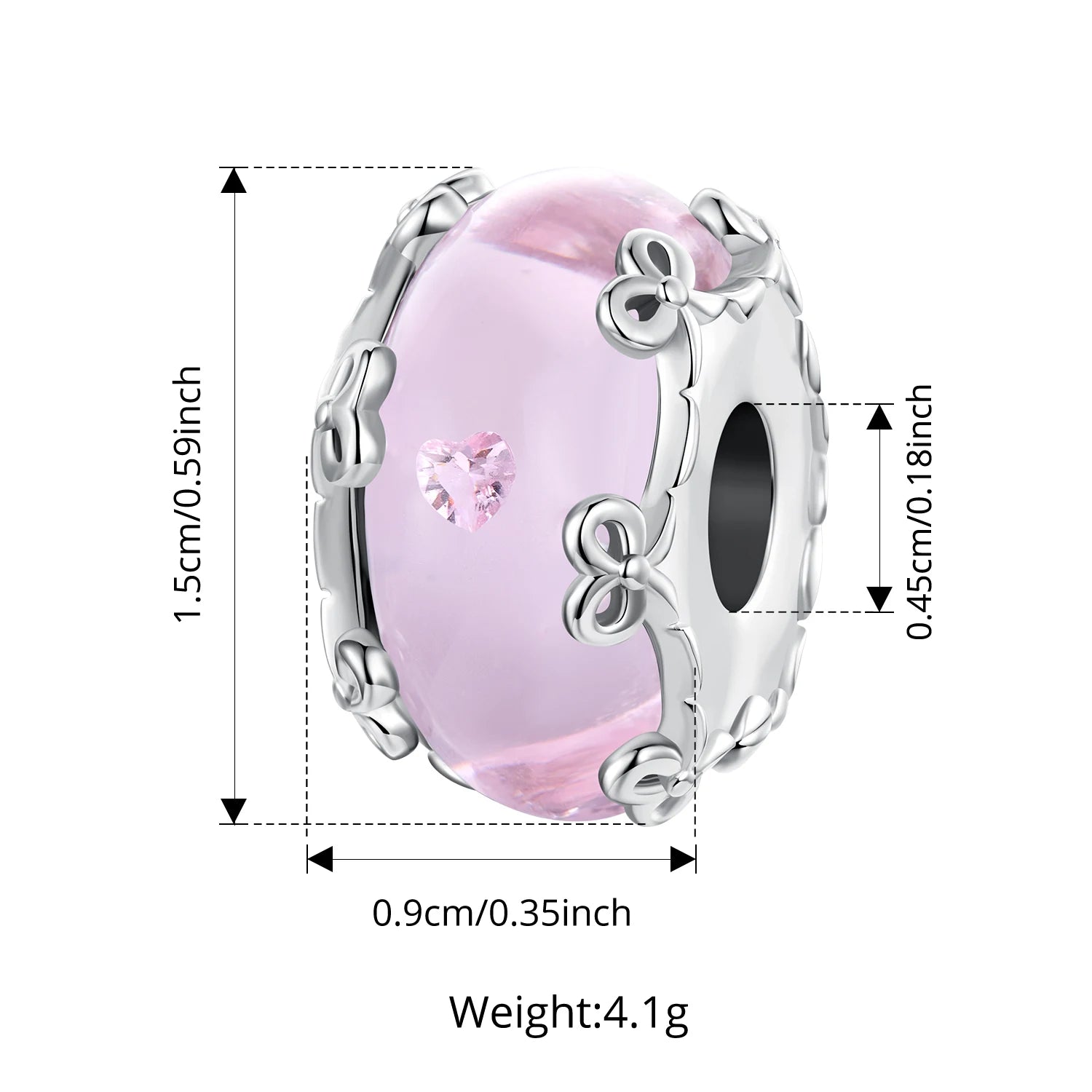 Bamoer 925 стерлингово сребро висулка син лотос растение розово цвете мурански мъниста силиконов дистанционер за жени DIY бижута пролетен подарък