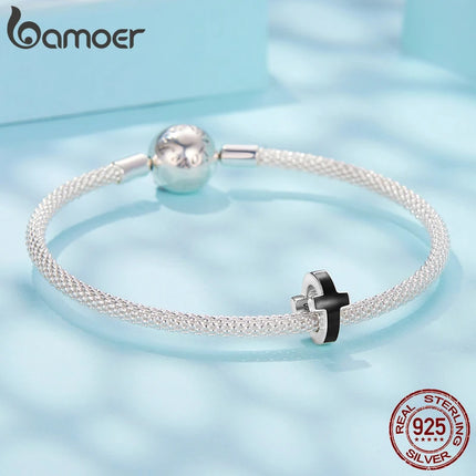 BAMOER Сребърна висулка 925 с прозрачна смола, пандант, мъниста, подходящи за оригинално колие, аксесоари за бижута "Направи си сам".