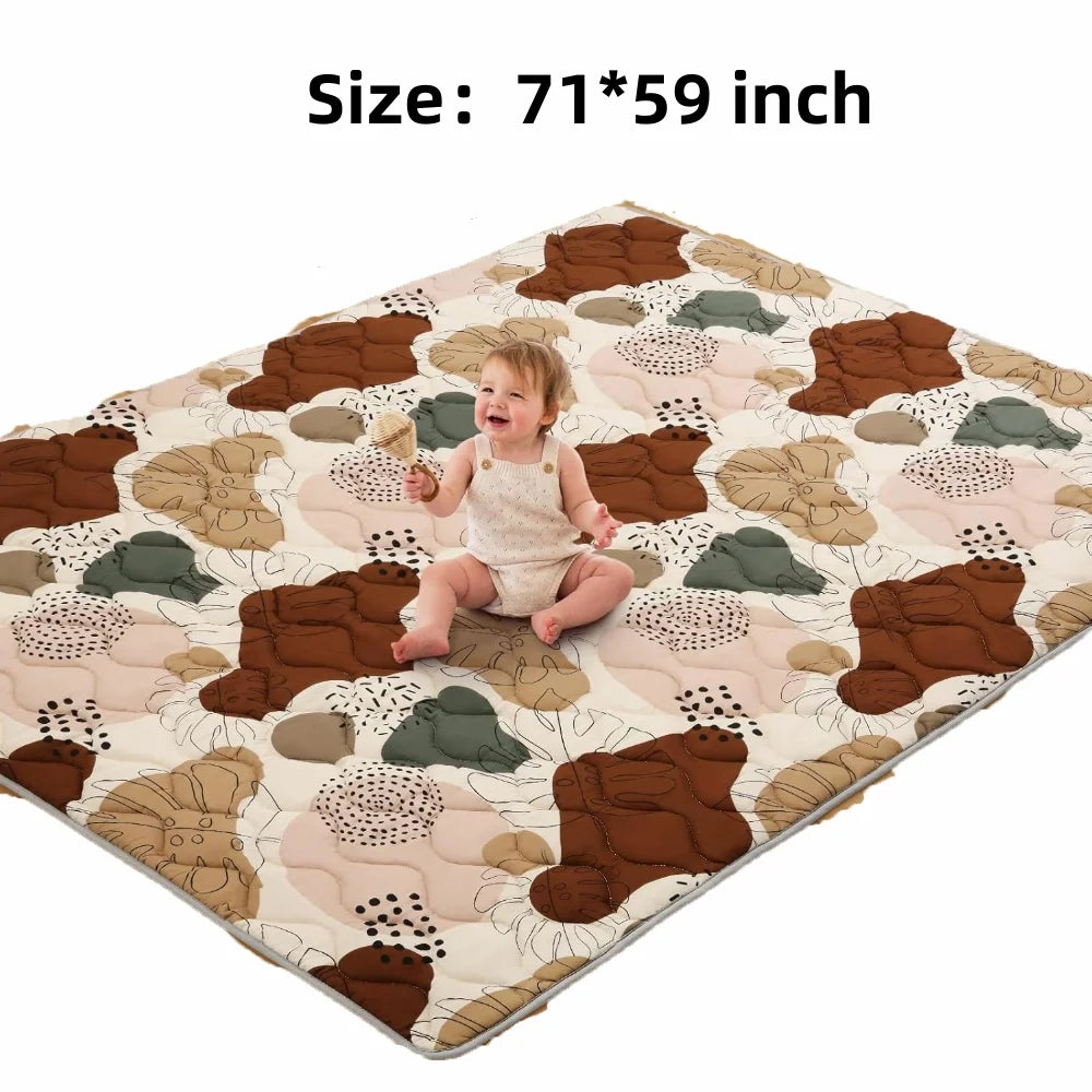 Детски килим за игра, по-дебел, бебешки, постелка за събуждане, сгъваем, перащ се килим, занимания за бебета, подходящ за вътрешна и външна употреба