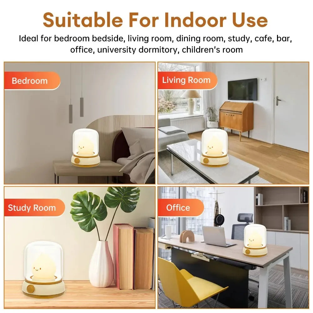 Мини настолна LED сладка нощна лампа, креативна USB акумулаторна преносима настолна лампа с анимационен герой за кафе-бар, домашен декор, хотел, спалня