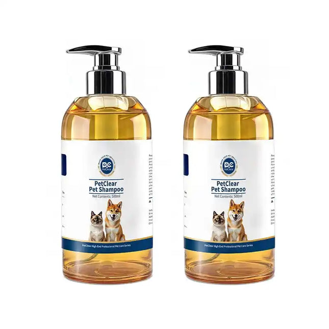 PetClear Шампоан за кучета и котки - 500 мл, против сърбеж и контрол на миризмата, хипоалергенен, без алкохол, за дълбоко почистване и грижа за козината