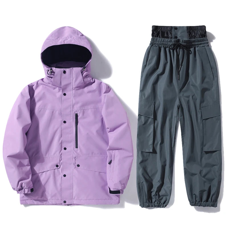Ски дрехи за жени и мъже, ски якета, комплекти за сноуборд, ски яке и панталон, зимен костюм за дейности на открито, за жени без секс