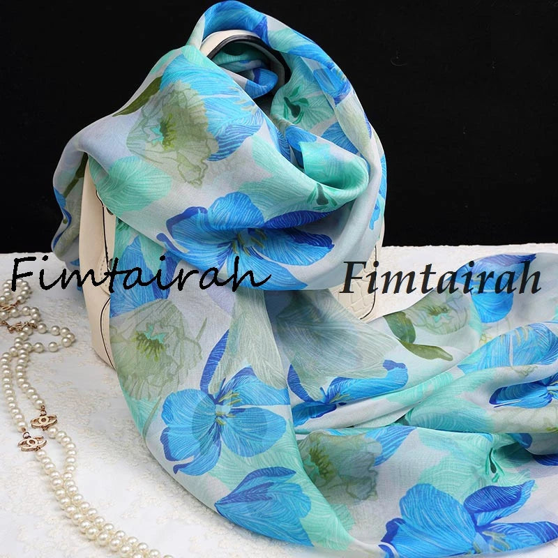 Fimtairah мек 100% копринен шал за жени с щампа Hangzhou 100% копринен шал дълъг шал пролет есен зима лято копринен шал