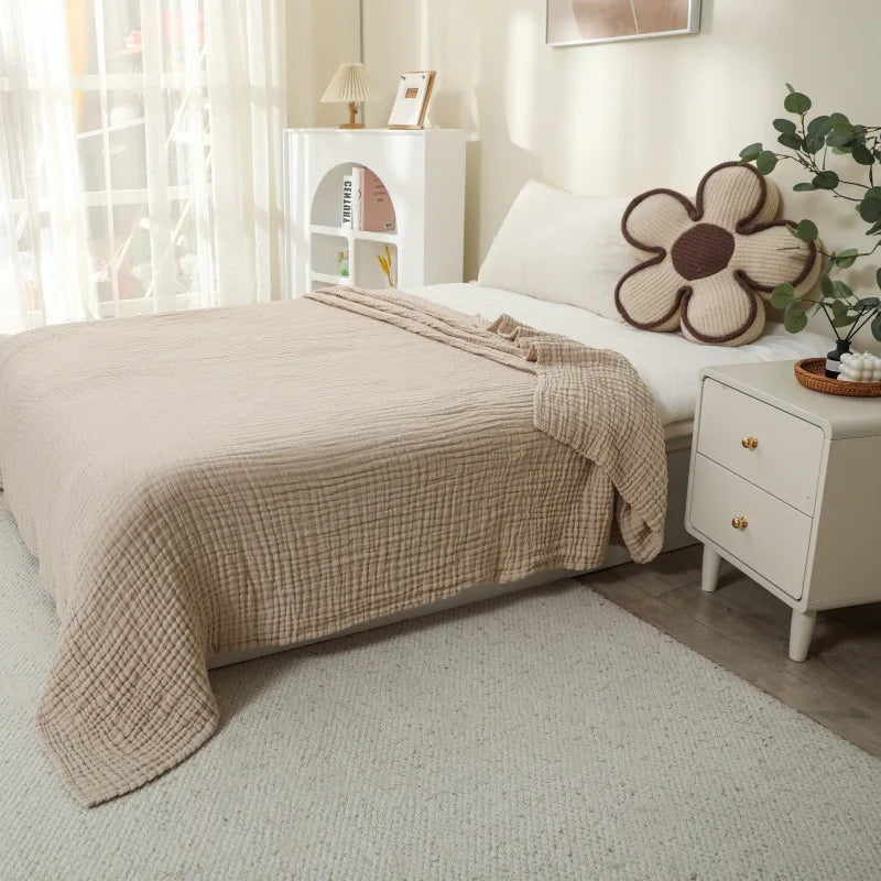 Памучно муселиново бебешко одеяло с голям размер, 6 слоя марлени одеяла за деца и възрастни, лятно юрганче, спално бельо, сгъстена кърпа за баня