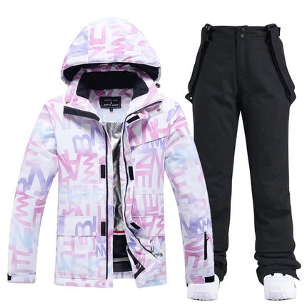Модни, Дамски, Водоустойчиви комплекти за сняг, Облекло за сноуборд, Ски костюми, Зимно облекло, Яке, Панталон с презрамки, За момичета