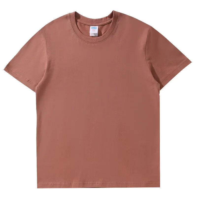 Тениски за жени 2025 Лято Топ Плътен С Къс Ръкав Свободен О-образно деколте 100% Памучни Ежедневни Дамски Тениски Harajuku Корейски Мъжки/Женски Тениски