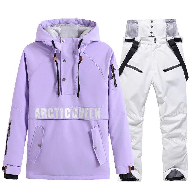 Комплекти ски костюми за мъже и жени, водоустойчиви, снежен костюм, комплект ски яке и панталон, облекло за дейности на открито, сноуборд, гащеризон