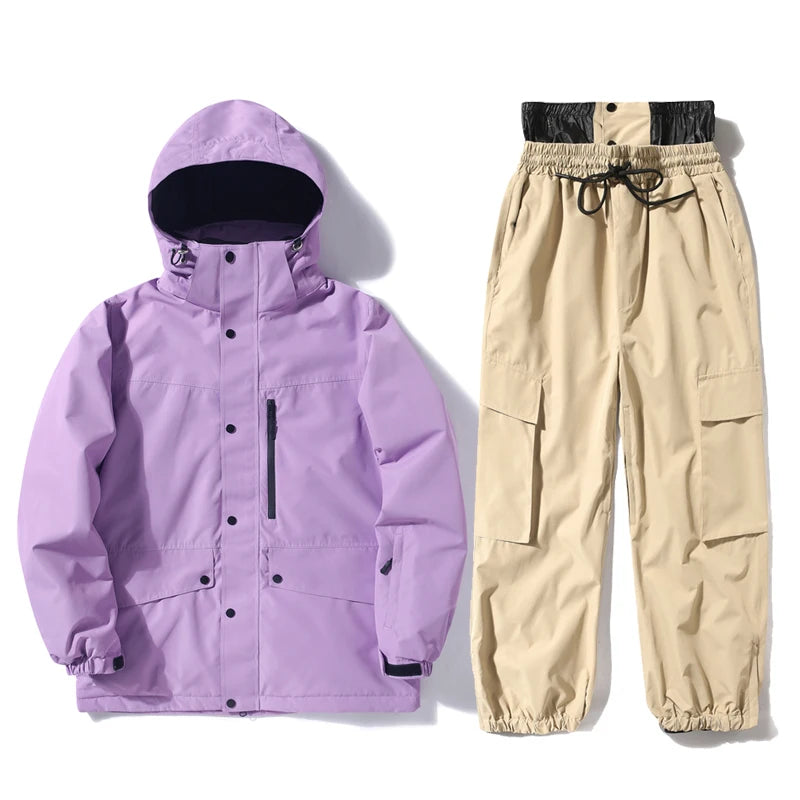 Ски дрехи за жени и мъже, ски якета, комплекти за сноуборд, ски яке и панталон, зимен костюм за дейности на открито, за жени без секс
