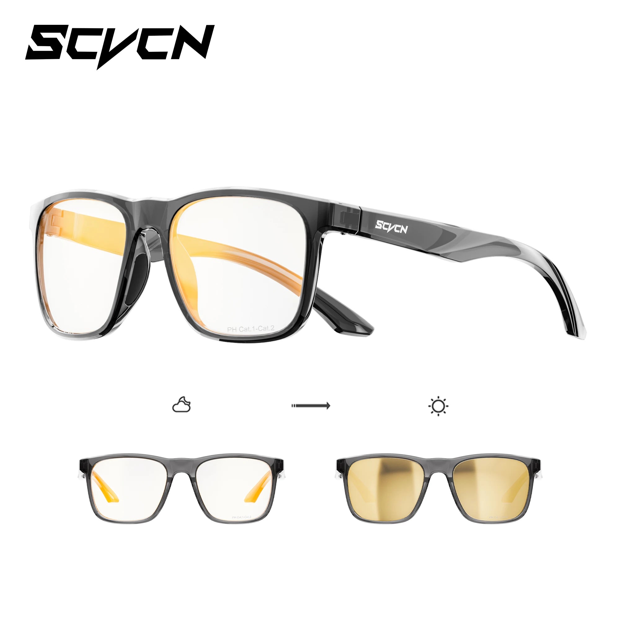 SCVCN Нови фотохромни очила за мъже UV400 MTB Спортове на открито Колоездене Слънчеви очила Модни очила Велосипедни Туризъм Очила за Катерене