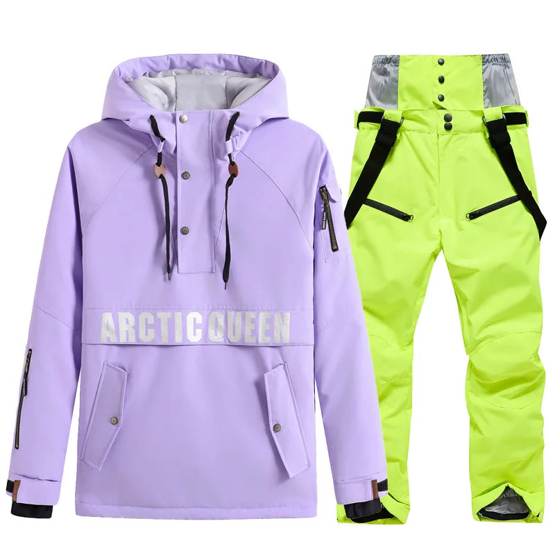 Комплекти ски костюми за мъже и жени, водоустойчиви, снежен костюм, комплект ски яке и панталон, облекло за дейности на открито, сноуборд, гащеризон