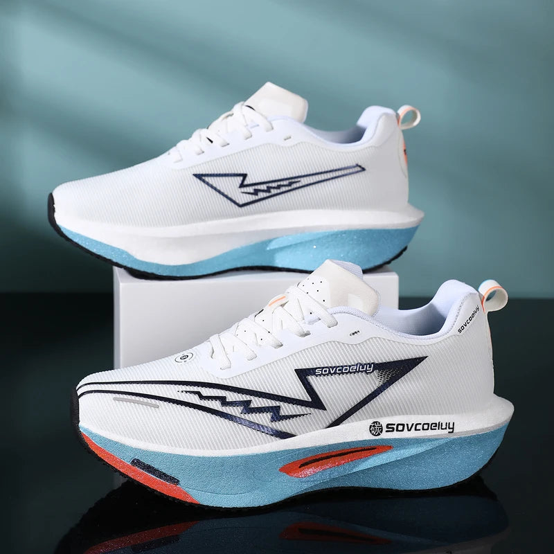 Маратонки за бягане с карбонова дъска, специализирани за маратон, мъже, спортни, дишащи, леки, дамски, удобни, атлетични, неплъзгащи се, маратонки