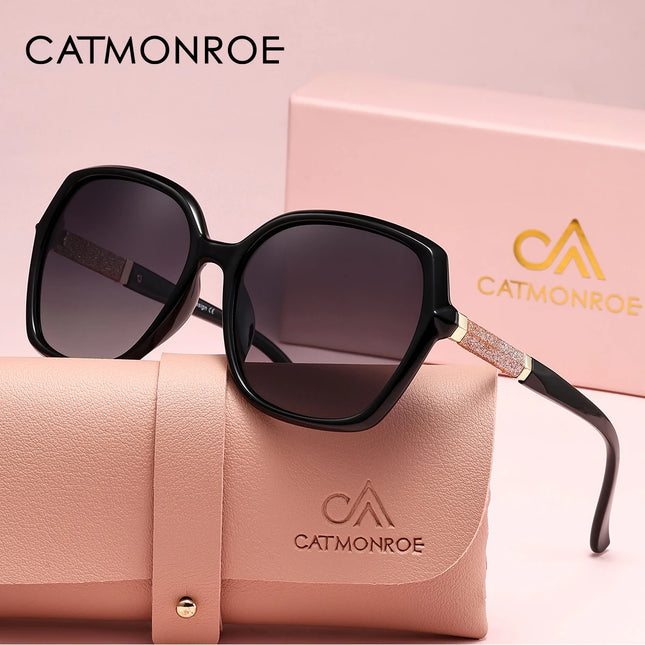 Луксозни поляризирани дамски слънчеви очила CATMONROE с рамка пеперуда, розови, подаръчна кутия, модни UV400 слънчеви очила, аксесоари за облекло